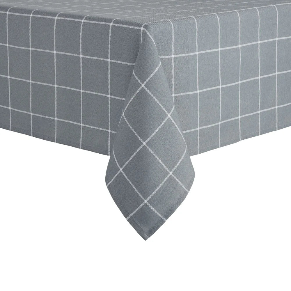 Warm Welcome Decor Windowpane Tablecloth Cotton Blend