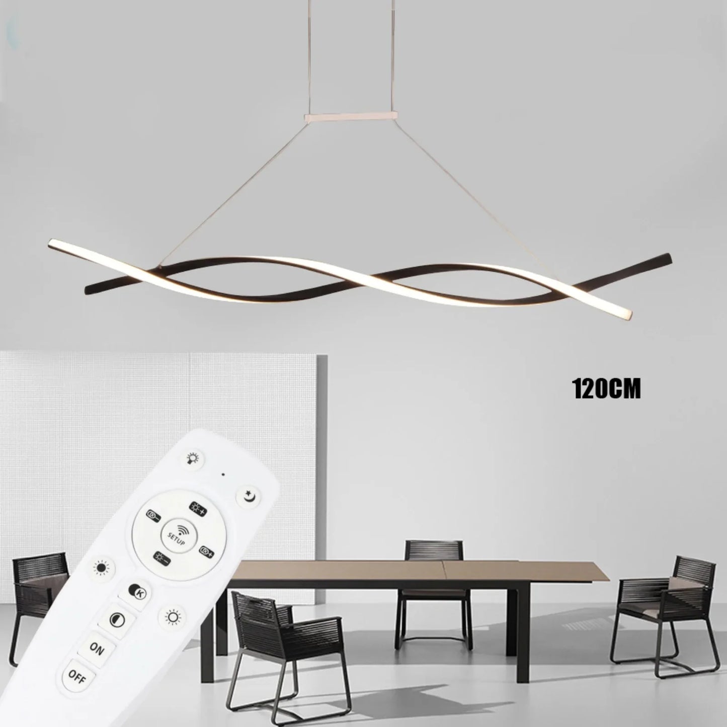 Bymaocar Pendant Light Remote Dimmable LED Dining Fixture