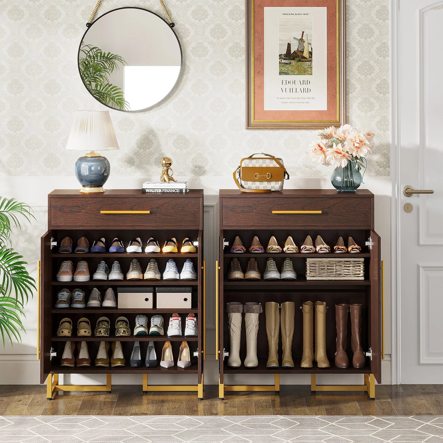 Tribesigns Shoe Cabinet With Doors 20 Pairs Entry Organizer