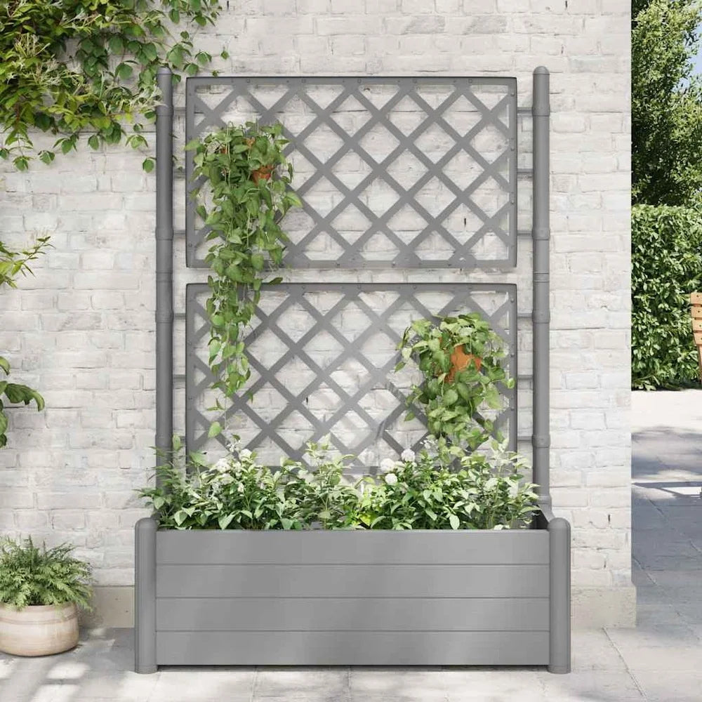 XMSJ Garden Raised Bed Planter With Trellis Outdoor Use