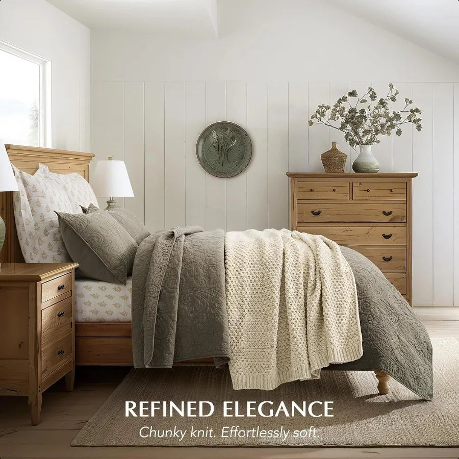 Craft of Weaving Chunky Chenille Knit Throw Blanket