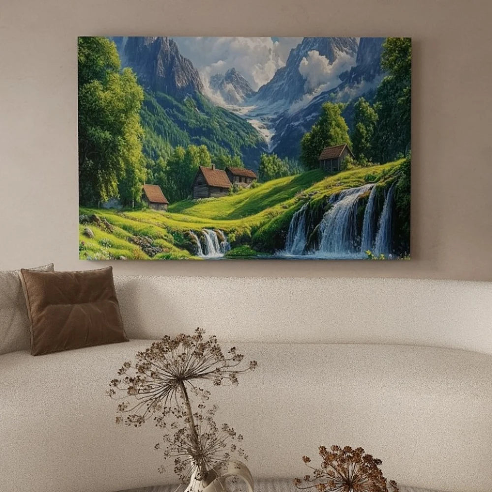 Pine Solid Wood Frame Canvas Wall Art