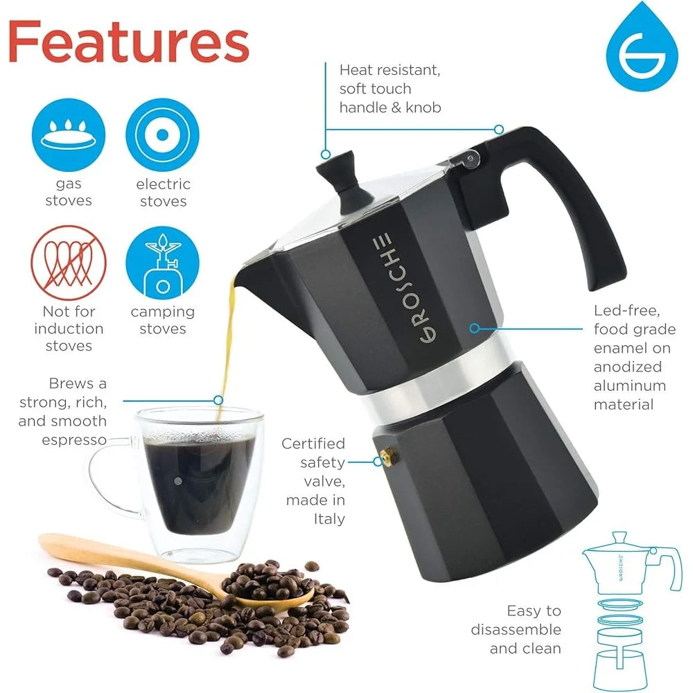 Warm Welcome Decor Moka Pot Espresso Maker Milk Frother
