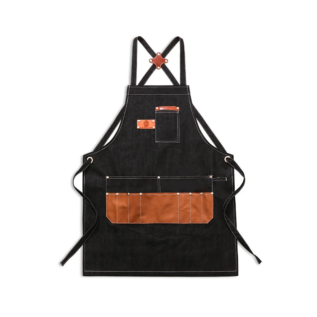 Apron Craftsman Restaurant Kitchen Work Bib Pockets Gardening Aprons