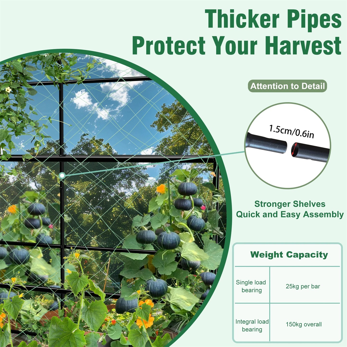 Feature U Shaped Garden Trellis For Climbing Cucumber Plant