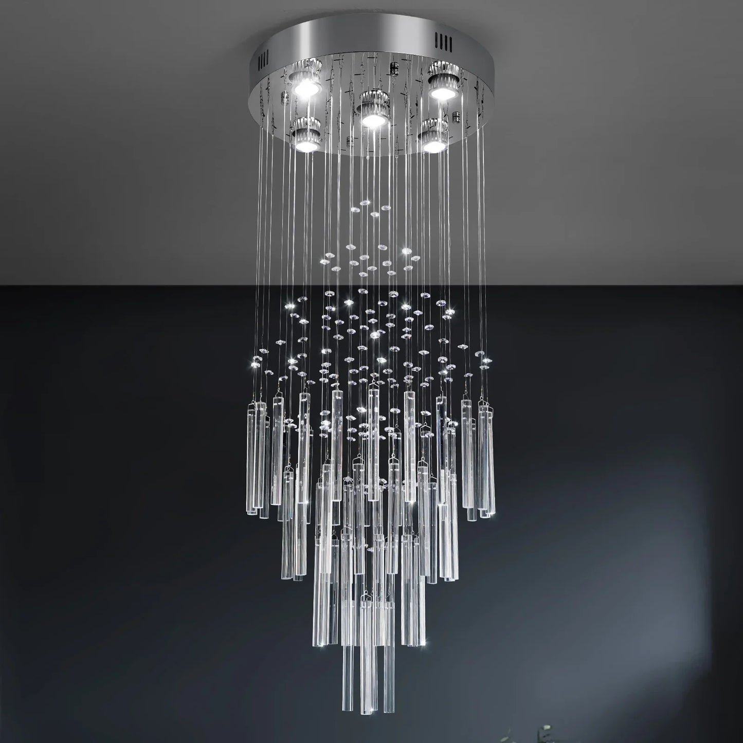 GreeLustr Crystal Droplight Led Pendant Light Chandelier