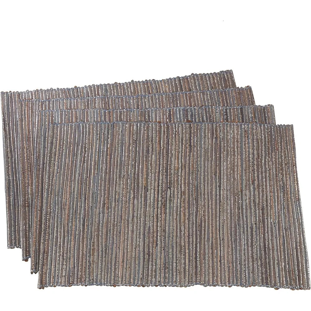 Warm Welcome Decor Shimmering Woven Nubby Placemat Set