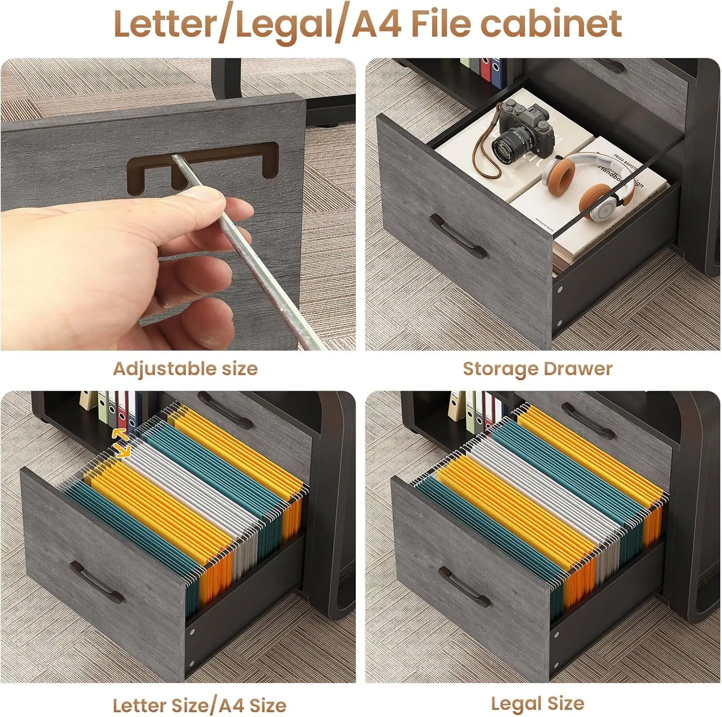 Warm Welcome Decor L Shaped Desk With Drawers and Storage
