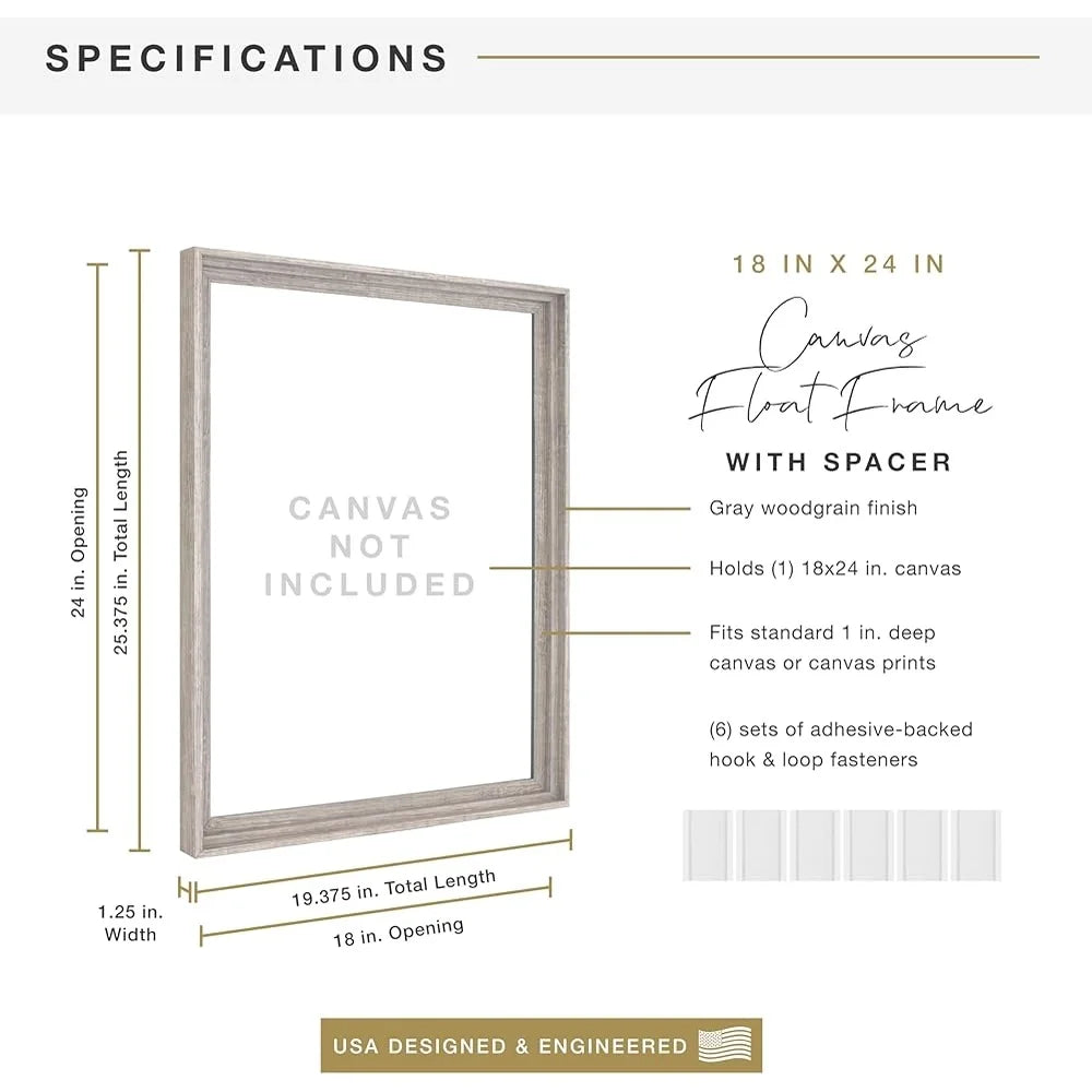 DUTRIEUX Canvas Float Frame Modern Woodgrain Wall Mount