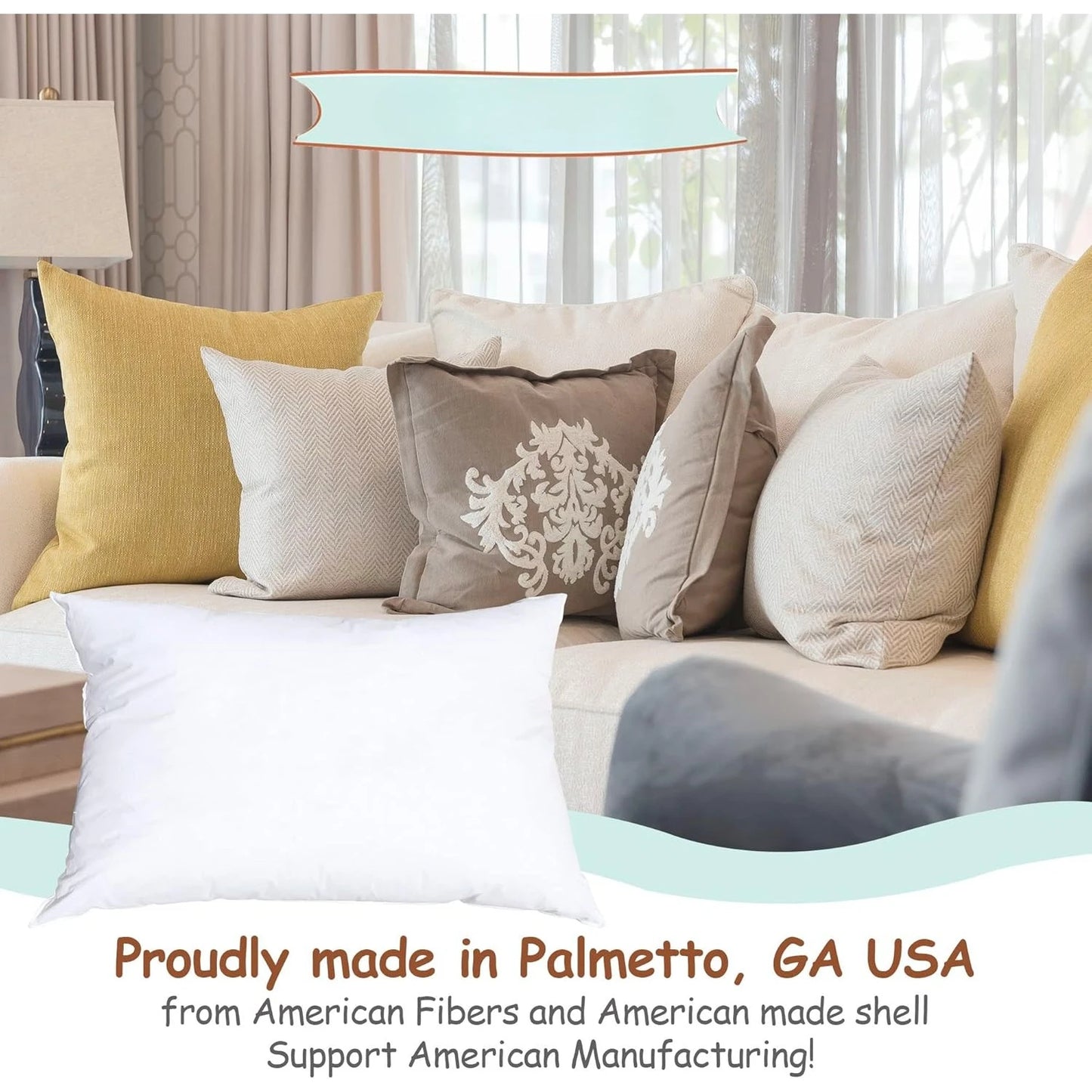 Fabric Count Synthetic Down Pillow Insert Down Alternative