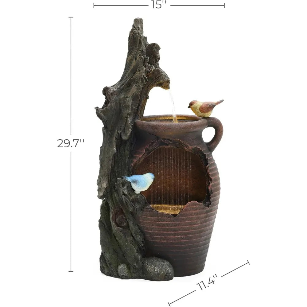 LuxenHome Outdoor and Indoor Water Fountain Cascading Tree