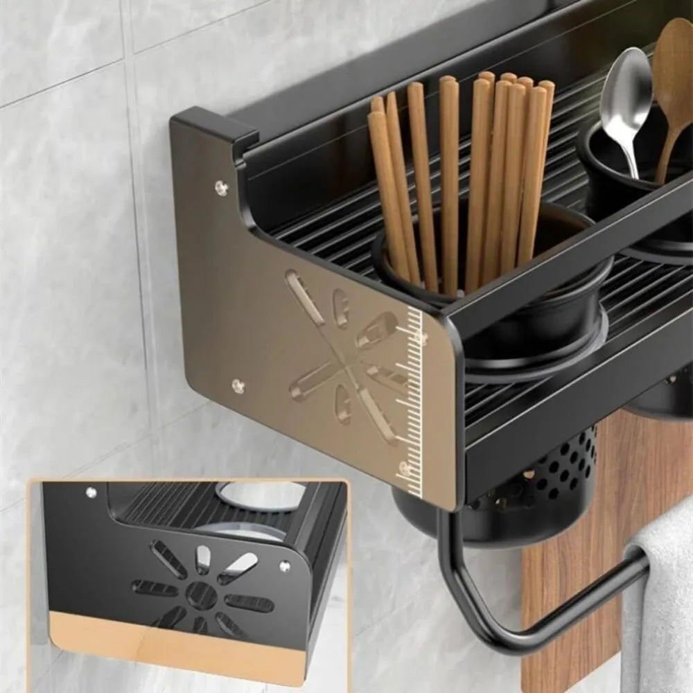 Wall Mounted Kitchen Organizer Spice Rack And Knife Holder