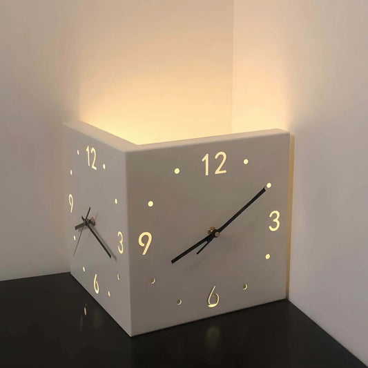 Warm Welcome Decor Corner Modern Luminous Wall Clock