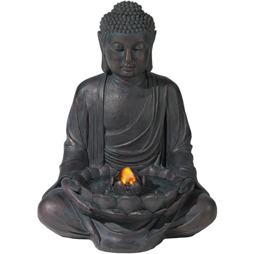 Universal Lighting And Decor Meditating Buddha Fountain