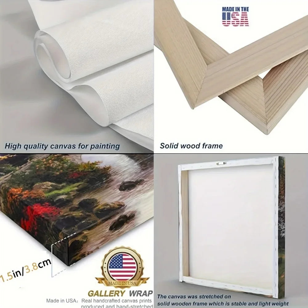 Hign-concerned Abraham Lincoln Flag Poster Pine Wood Frame
