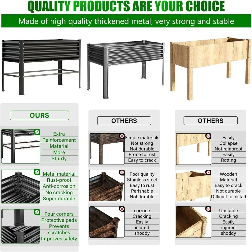 Origin Raised Garden Bed With Legs Galvanized Outdoor Box