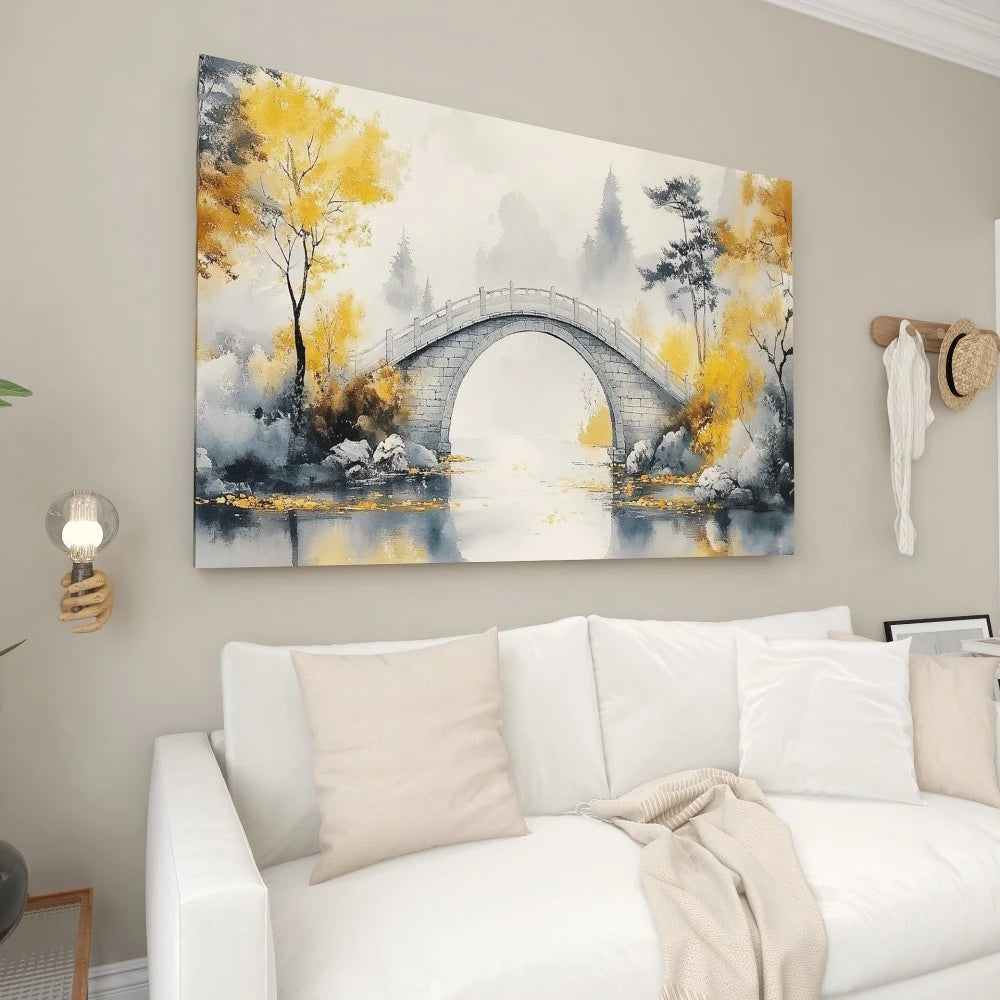 Pine Wood Frame Canvas Wall Art Living Room