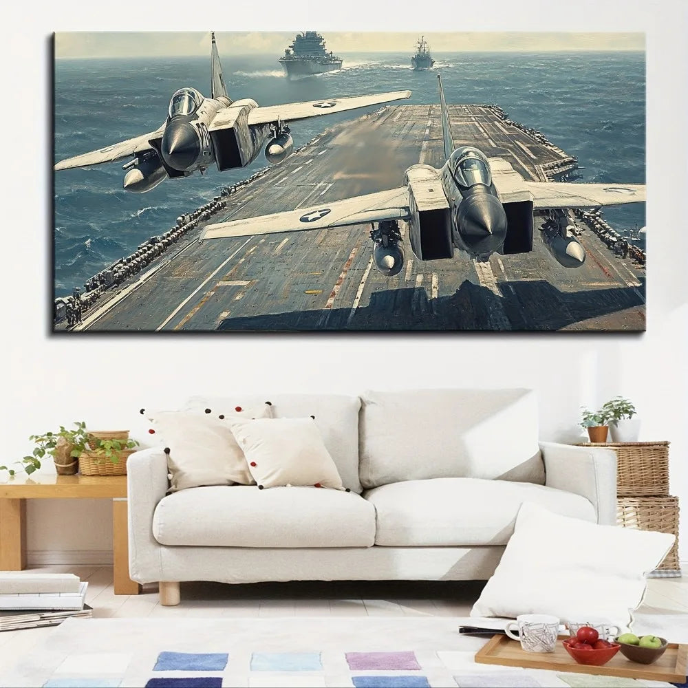 Hign-concerned Ace130 Air Gunboat Fighter Poster Pine Frame