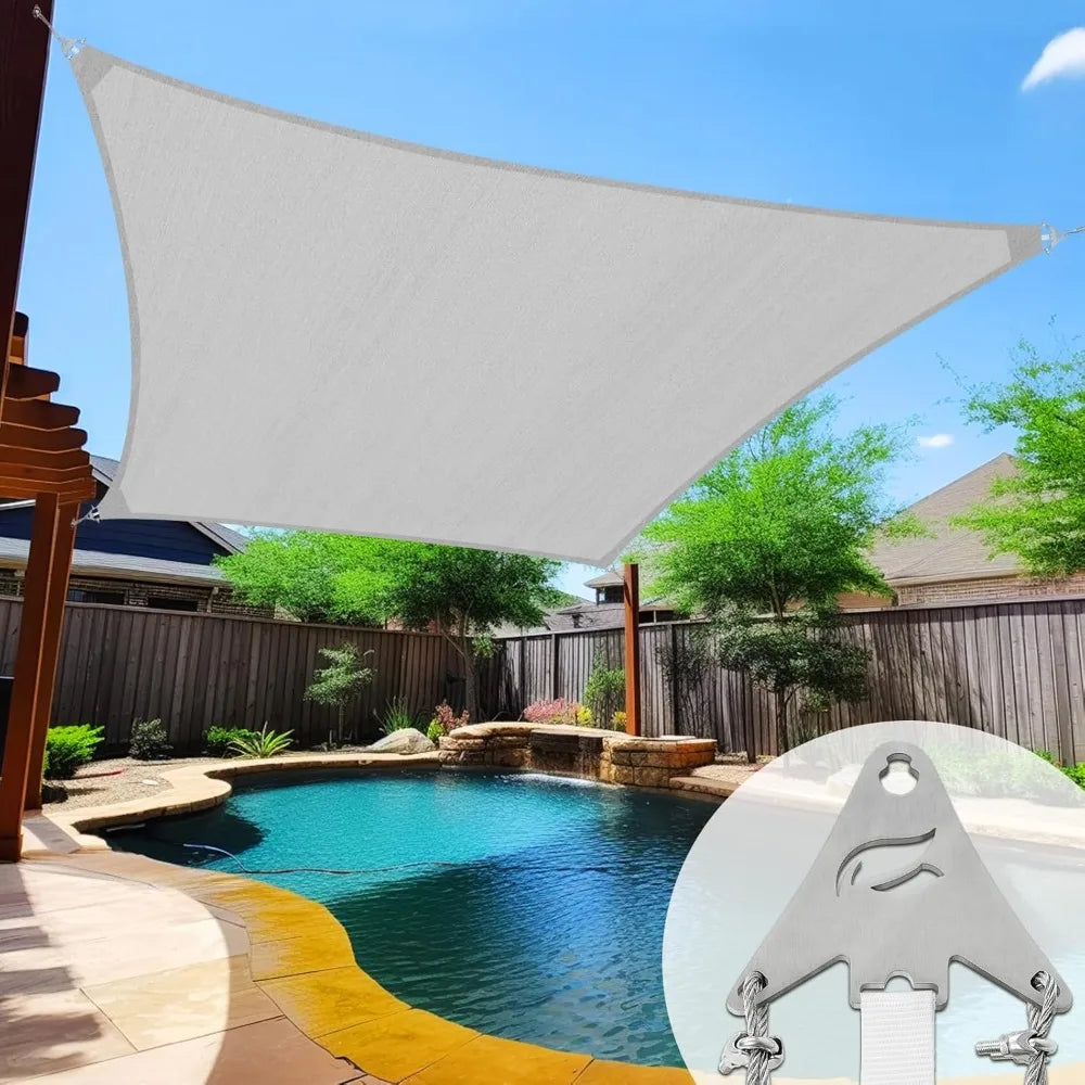 Shade Sail Featuring Stainless Steel Tri Fasteners And Wires