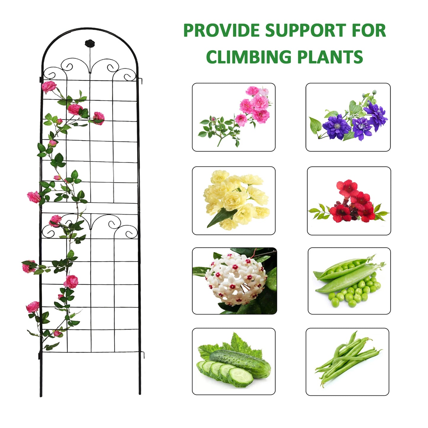 Metal Garden Trellis For Climbing Plants 4 Pack Outdoor