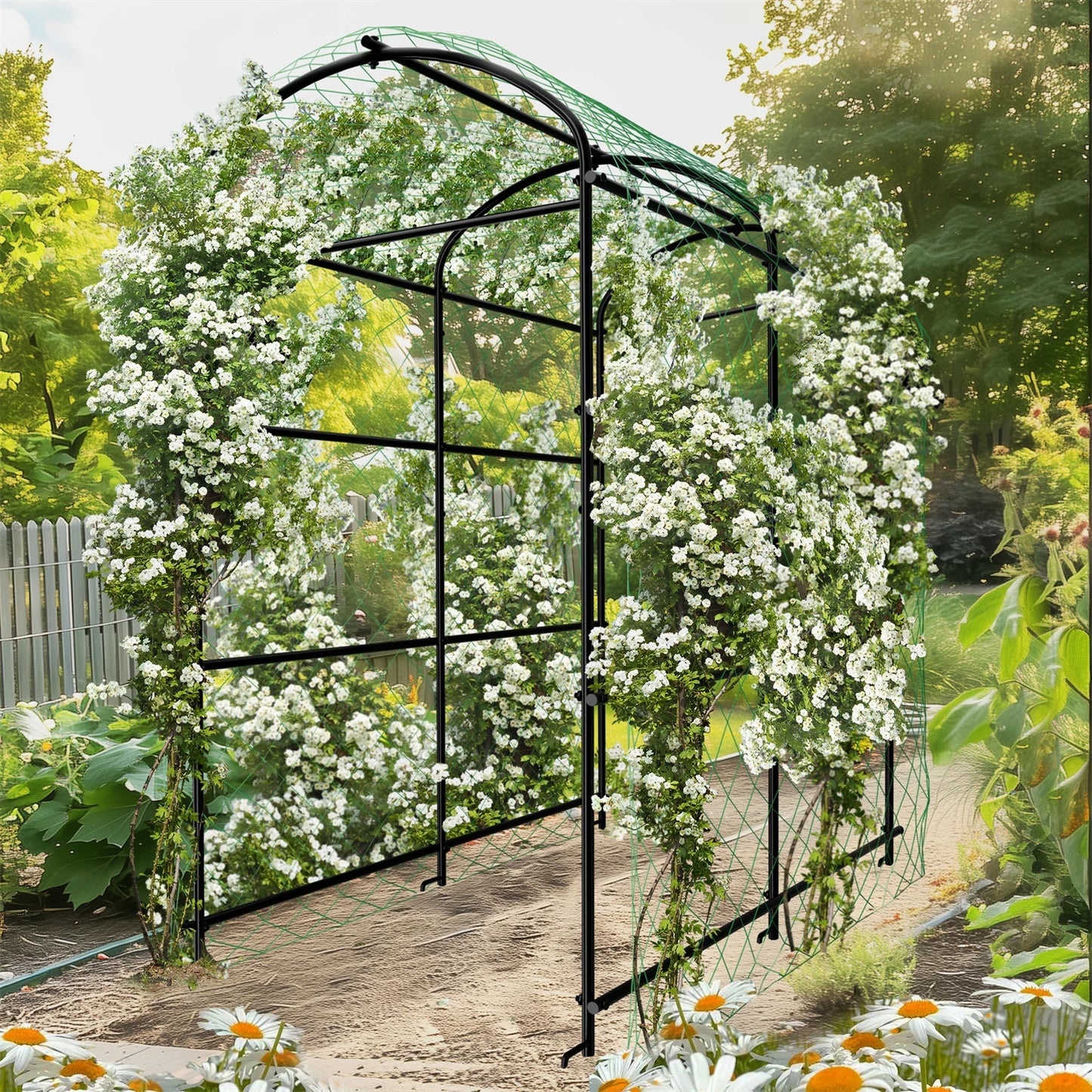 Feature U Shaped Garden Trellis For Climbing Cucumber Plant