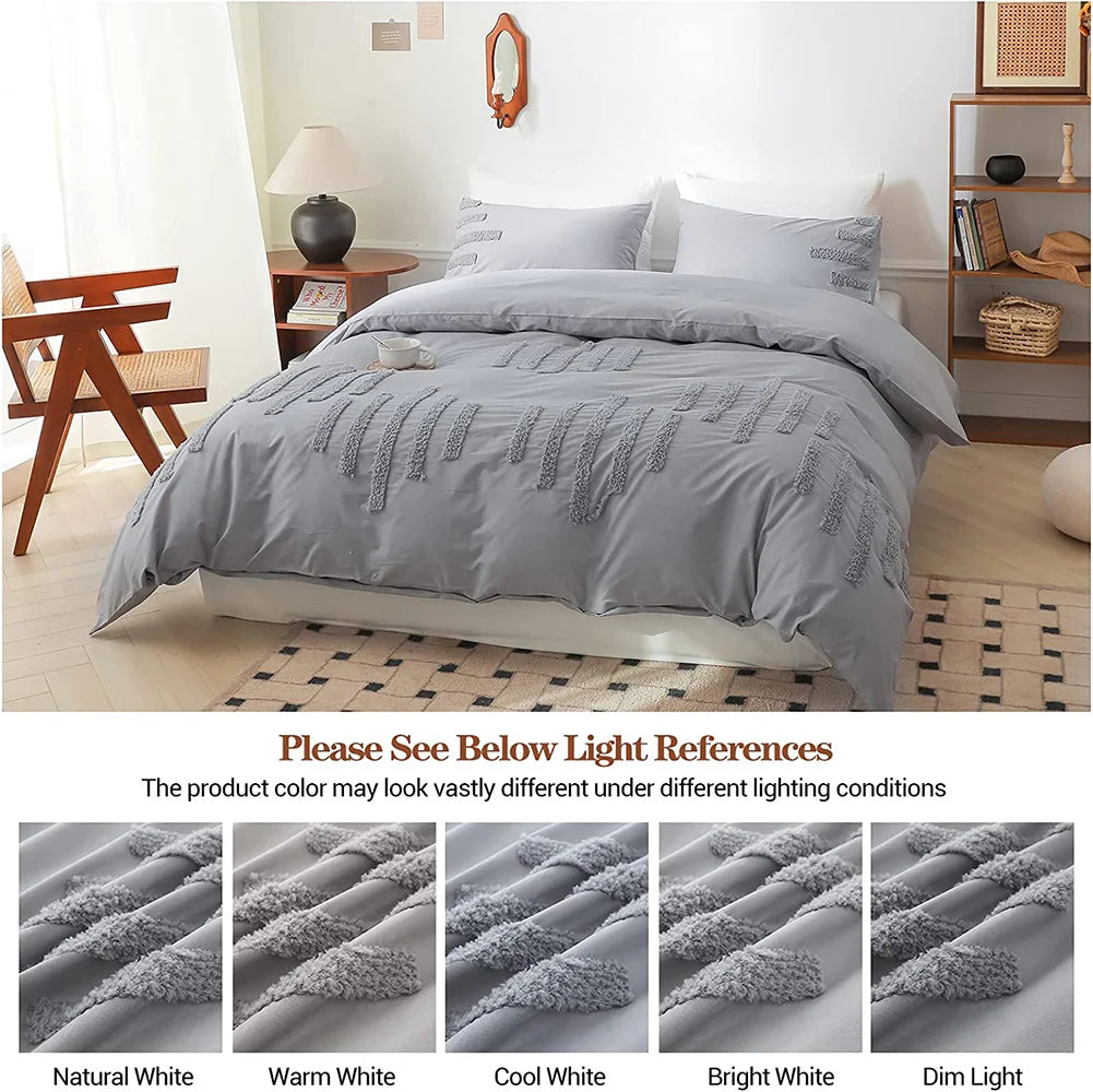 Simple Opulence 100 Cotton Bedding Set 3 Piece Duvet Cover