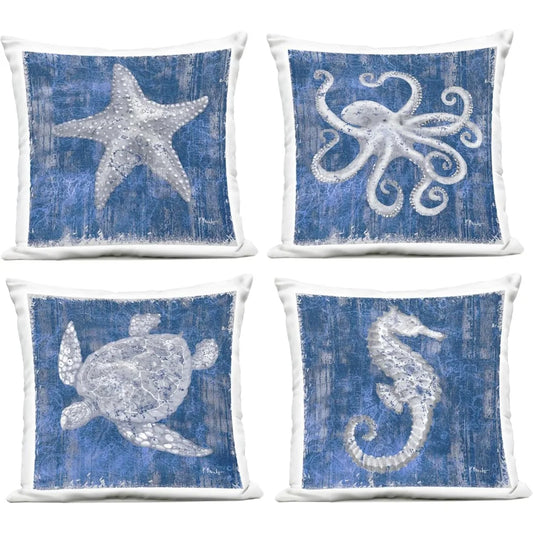 Paul Brent Sea Life Abstract Outdoor Throw Pillow Set