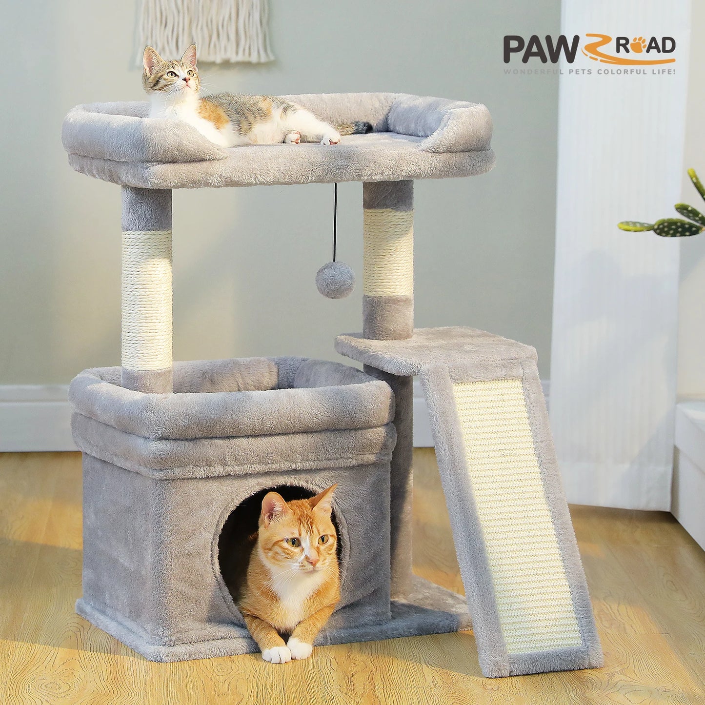 PAWZ Road Indoor Cat Tower With Scratching Posts And Pad