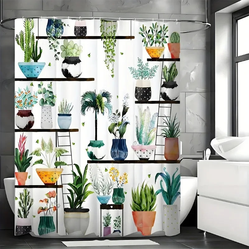 Warm Welcome Decor Bohemian Flower Shower Curtain Polyester