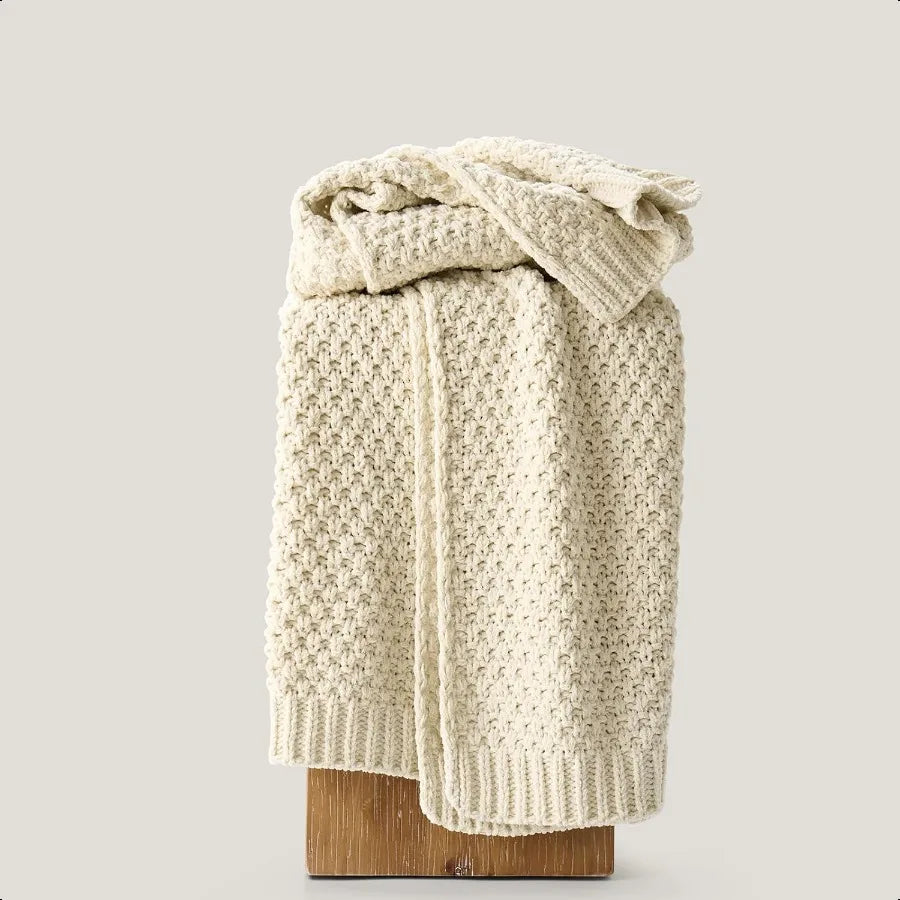 Craft of Weaving Chunky Chenille Knit Throw Blanket