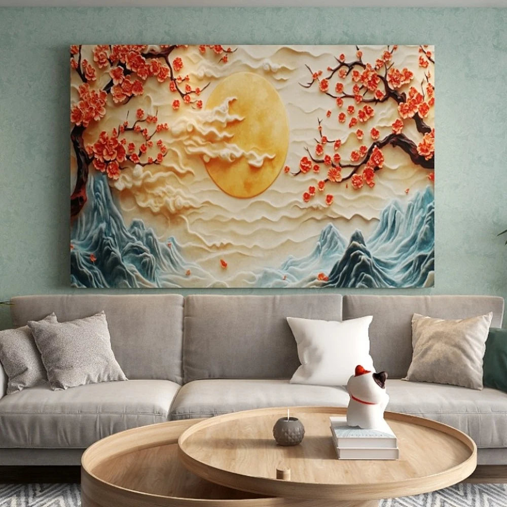 Canvas Wall Art Pine Frame For Living Room