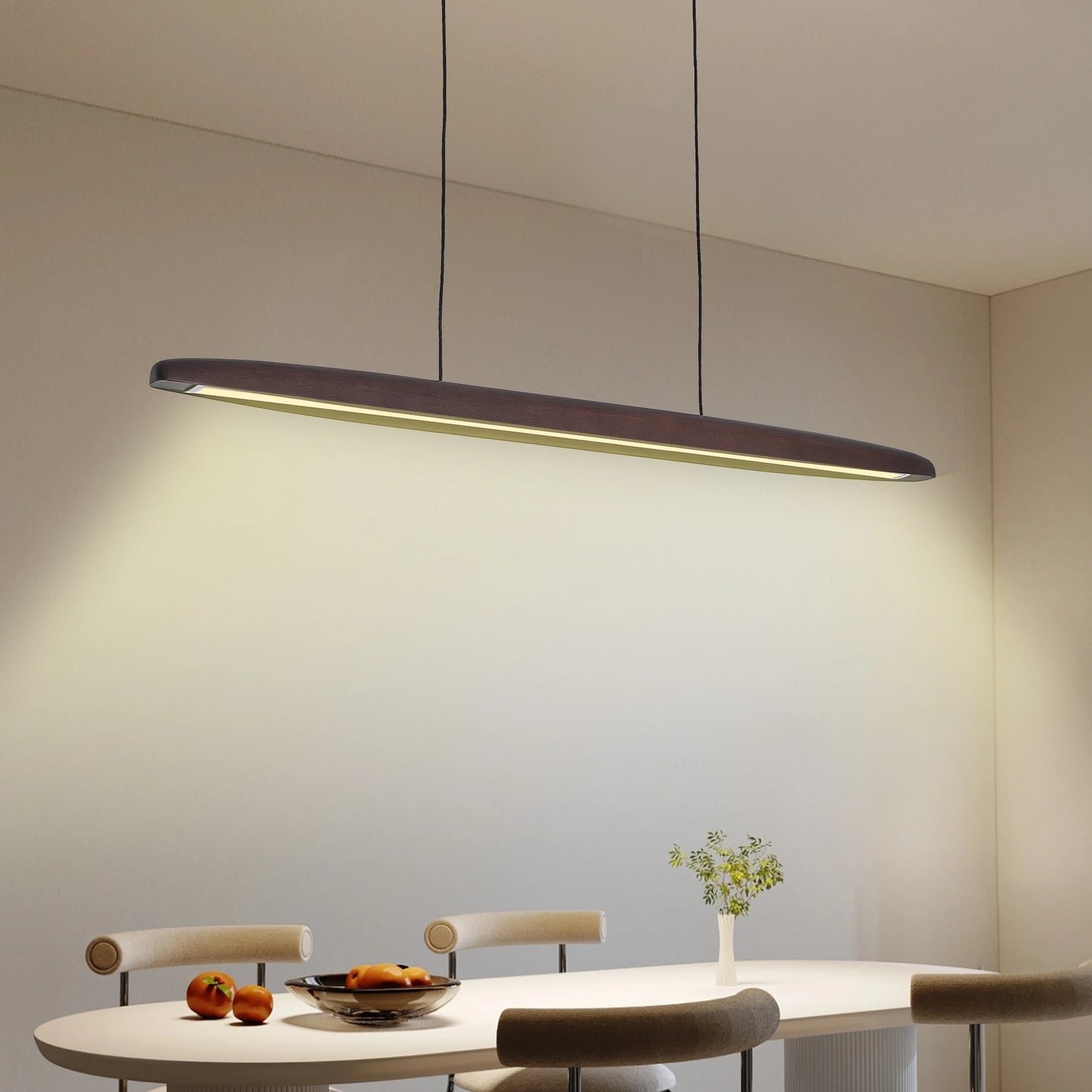 ARLGSITE Streamline Dimmable Wooden Pendant Light Fixture