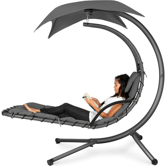 Hignconcerned Outdoor Hanging Chaise Lounge Chair Swing