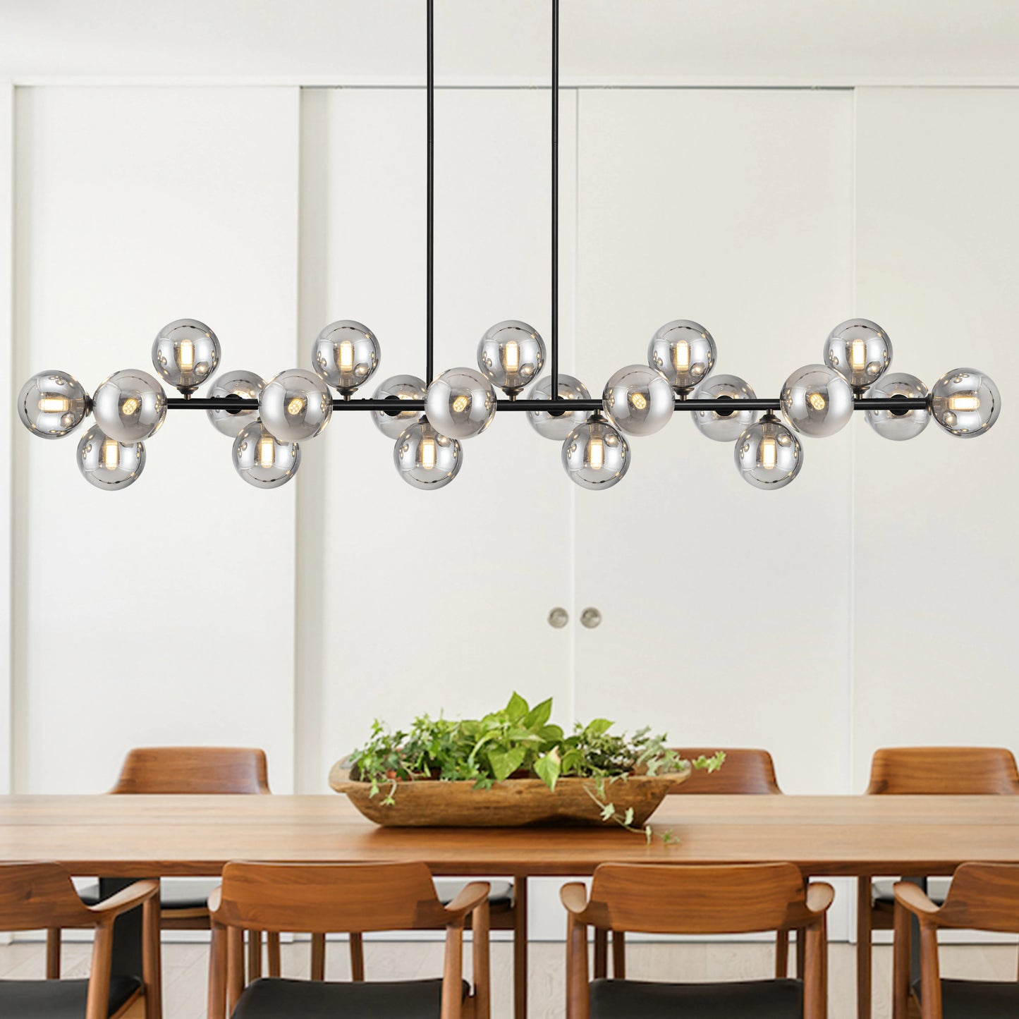 Sputnik Chandelier 21 Lights Bubble Glass Semi Flush Mount