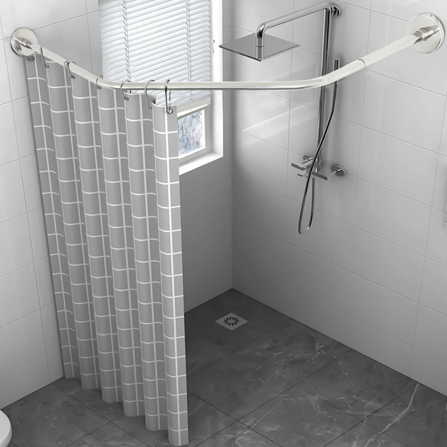 Shower Curtain Rack Wall-mounted 45-75CM Stretchable Curtain Rod Waterproof for Home Bathroom Hotel Fitting Room