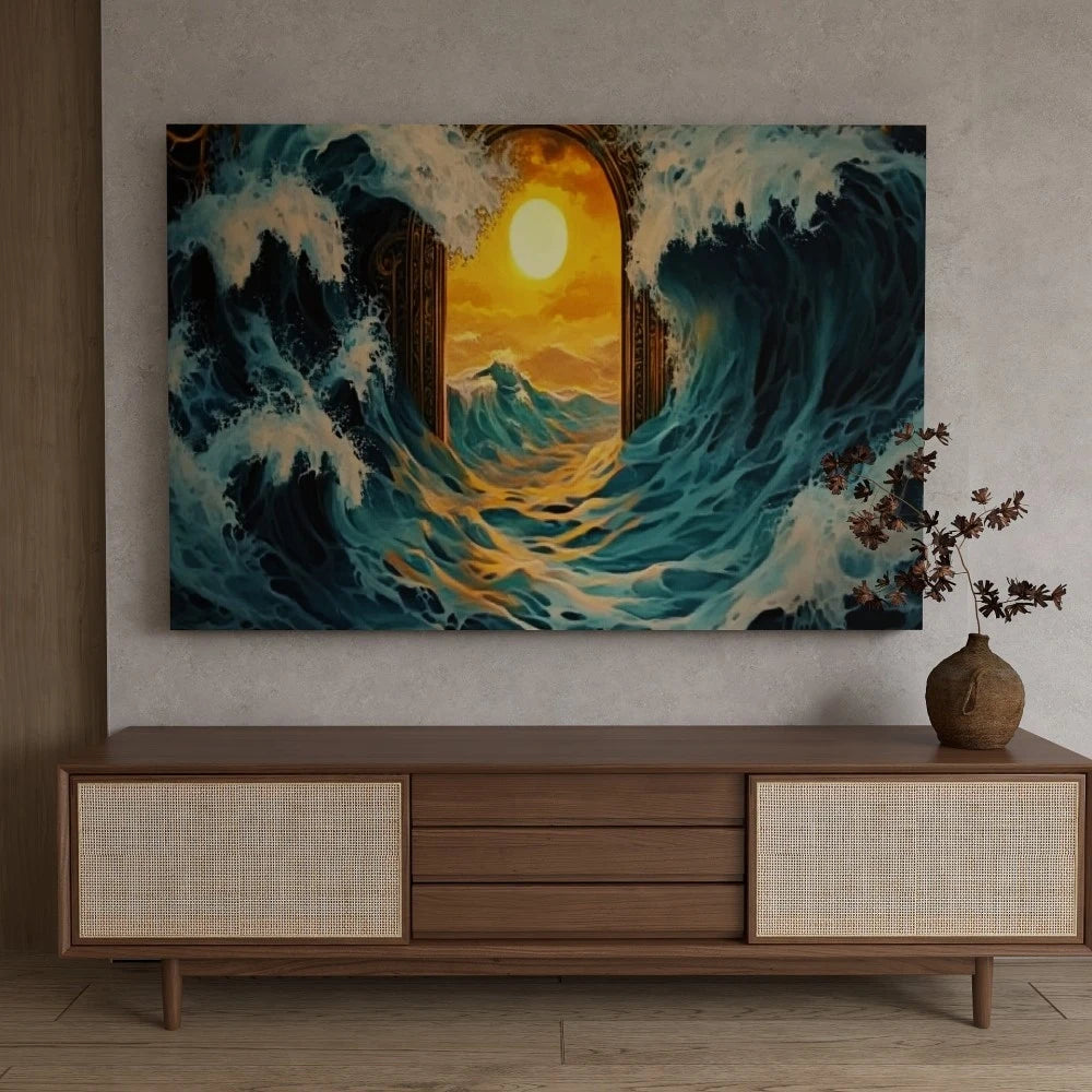 Pine Solid Wood Frame Canvas Wall Art