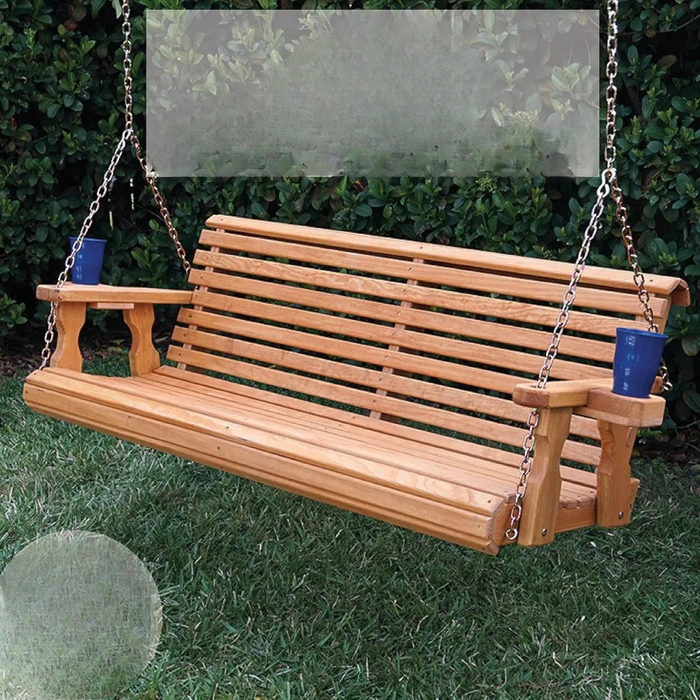 Huanzhuang Rollback Porch Swing With Cup Holders 700 Lb Capacity