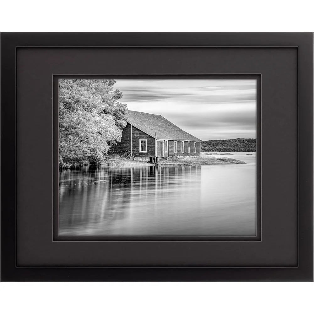 DUTRIEUX Wood Wall Frame With Double Mat Easy Hang Decor