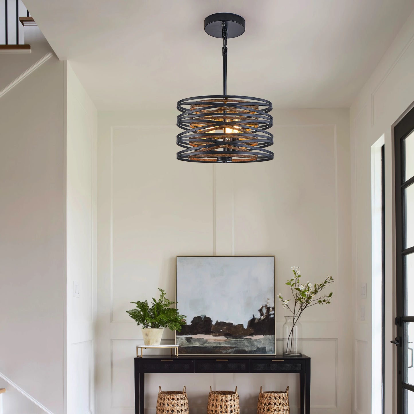 ARLGSITE Rustic Industrial Pendant Light 3-Light Chandelier