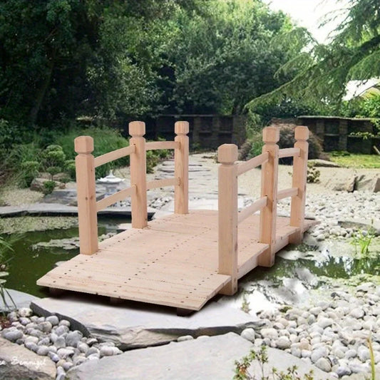 Wooden Bridge Yard Decor Arch Walkway For Garden Pond