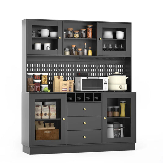 Warm Welcome Decor Pantry Cabinet Freestanding Storage Hutch