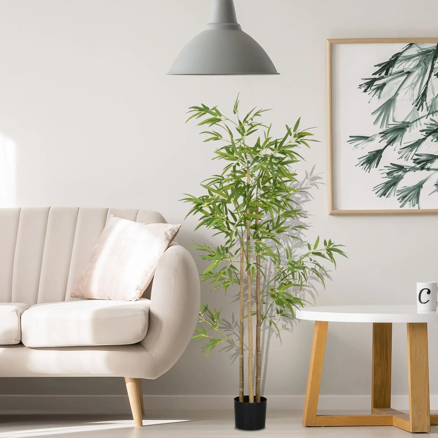 HOMCOM Fake Bamboo Tree Indoor Outdoor Artificial Plant Pot