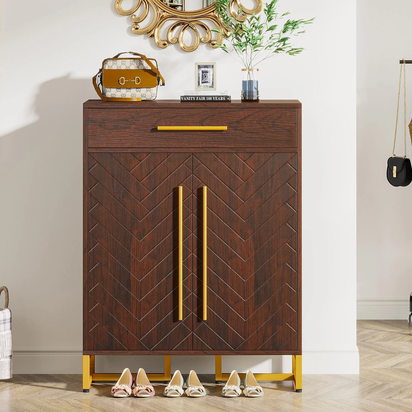 Tribesigns Shoe Cabinet With Doors 20 Pairs Entry Organizer