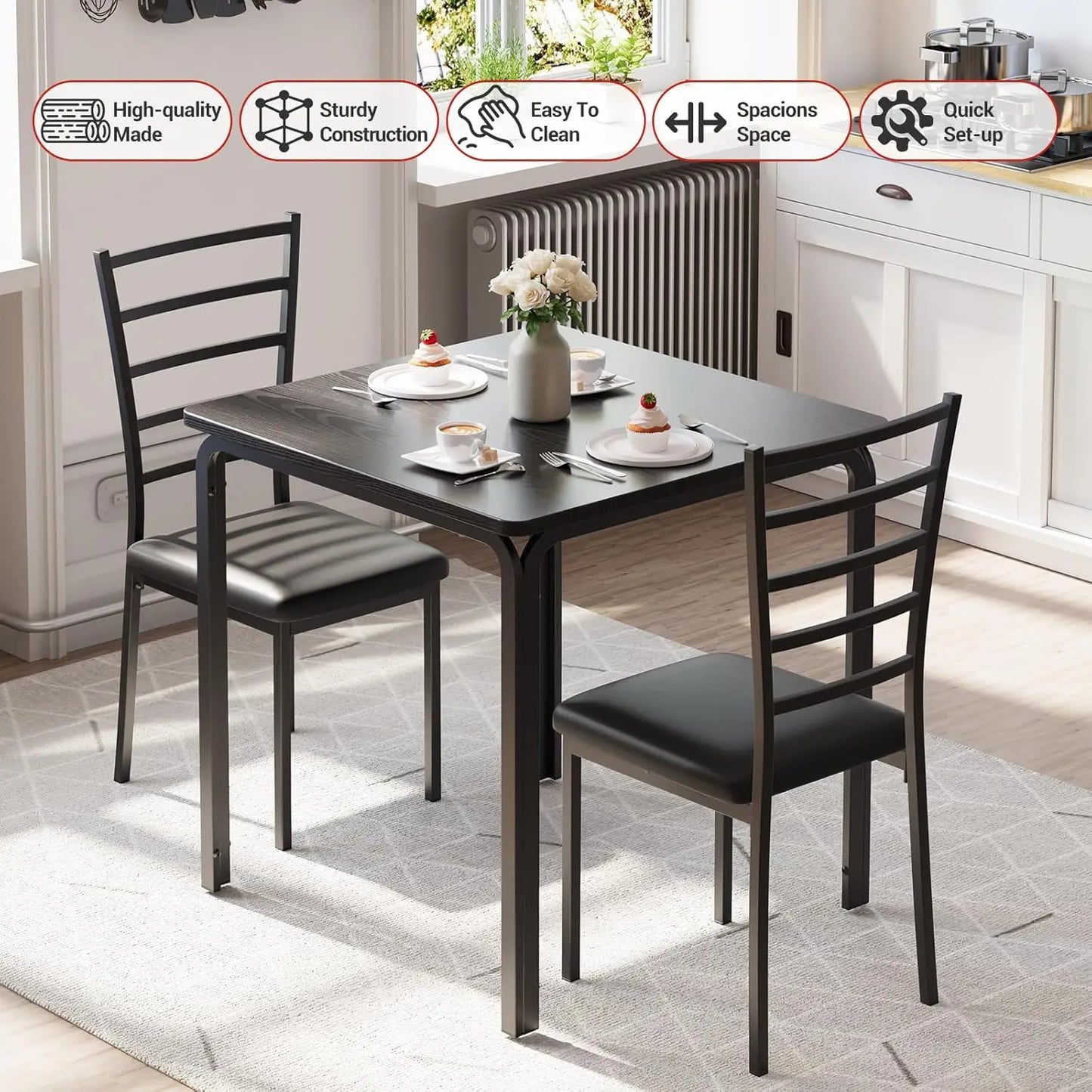 Warm Welcome Decor Modern Dining Table Set For Small Spaces