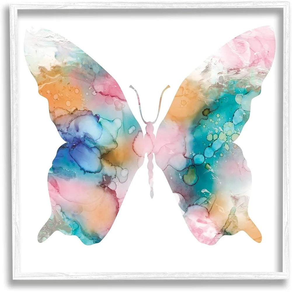 DUTRIEUX Pastel Watercolor Butterfly Framed Wall Art Giclee
