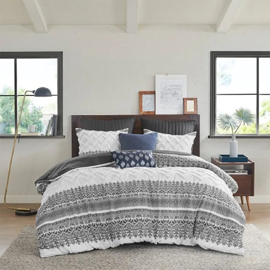 Cotton Duvet Cover Set Chenille Tufting Bedding Collection