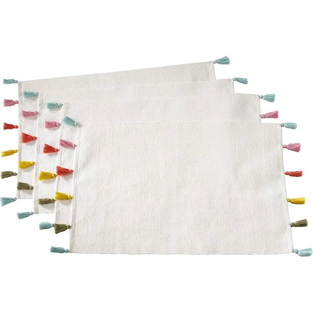 Warm Welcome Decor Cantina Cotton Tassel Placemat Set Of 4