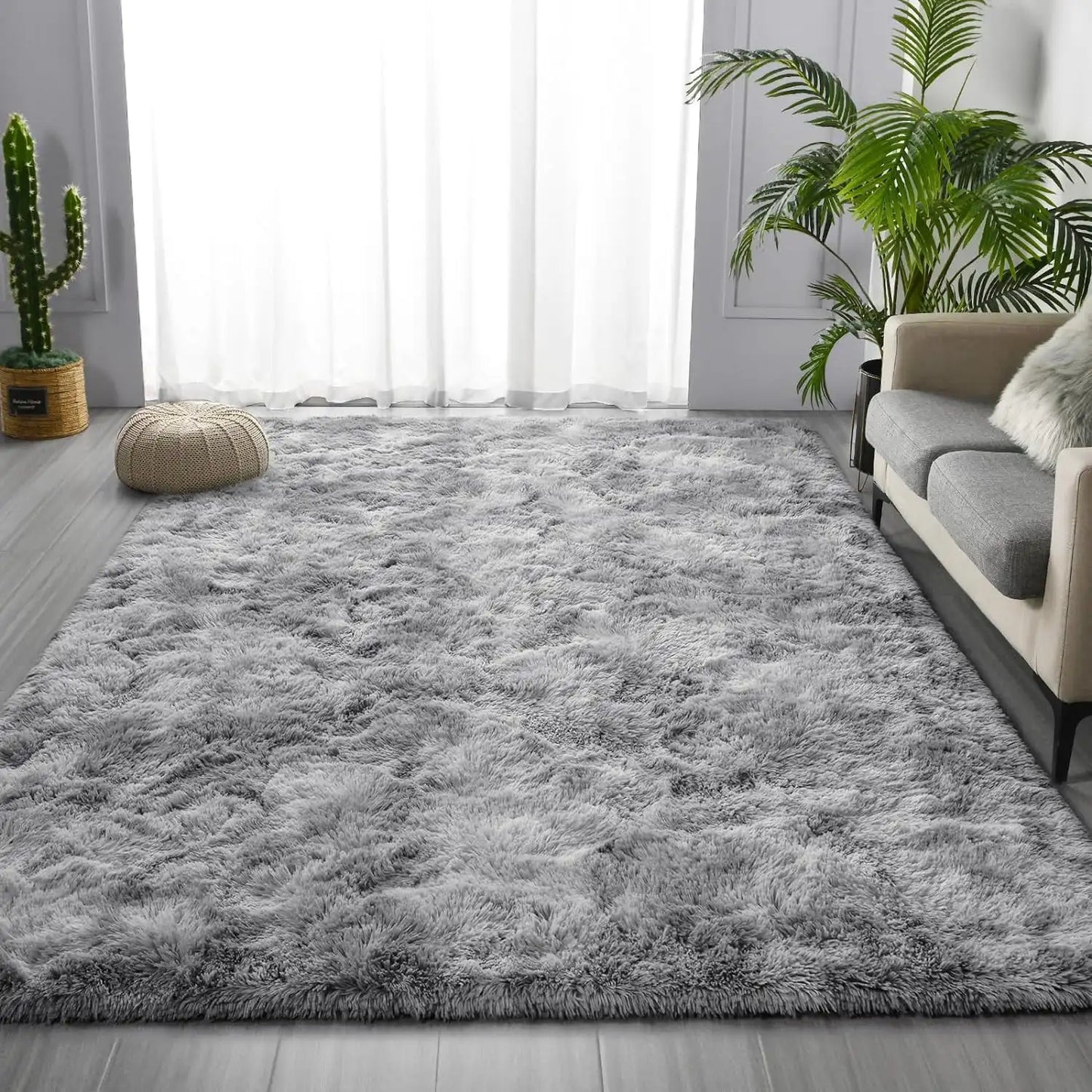 Lochas Plush Velvet Rugs Tie Dye Shaggy for Living Room