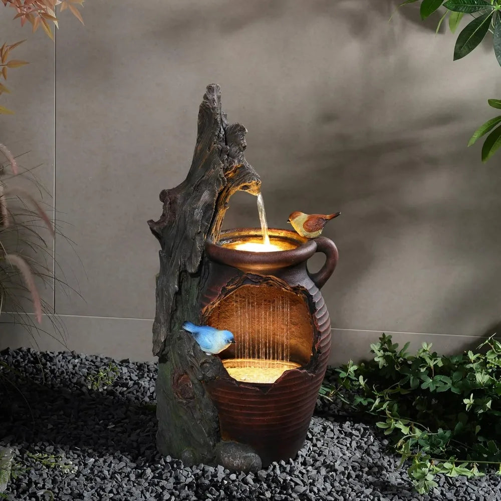 LuxenHome Outdoor and Indoor Water Fountain Cascading Tree