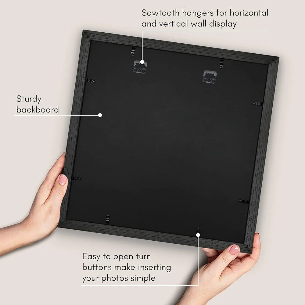 16x16 Picture Frame with Polished Plexiglass Display 12x12 with Mat or Showcase 16x16 Photos Wall Mount Gallery Style Modern